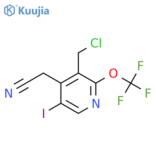 3-(Chloromethyl)-5-iodo-2-(trifluoromethoxy)pyridine-4-acetonitrile structure