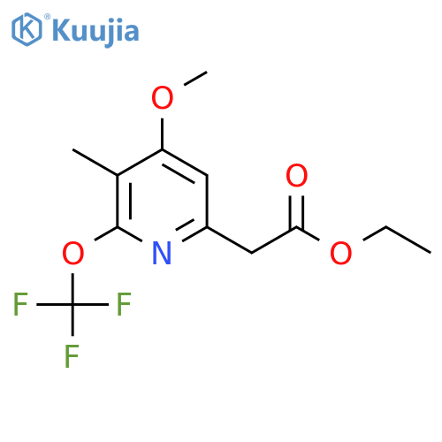 Ethyl 4-methoxy-3-methyl-2-(trifluoromethoxy)pyridine-6-acetate structure