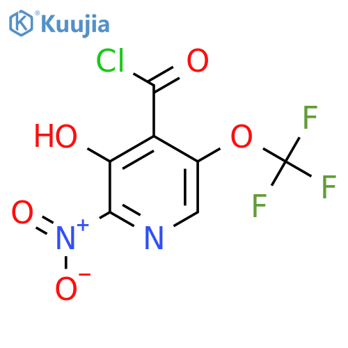 3-Hydroxy-2-nitro-5-(trifluoromethoxy)pyridine-4-carbonyl chloride structure