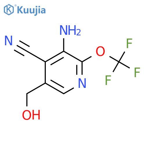 3-Amino-4-cyano-2-(trifluoromethoxy)pyridine-5-methanol structure