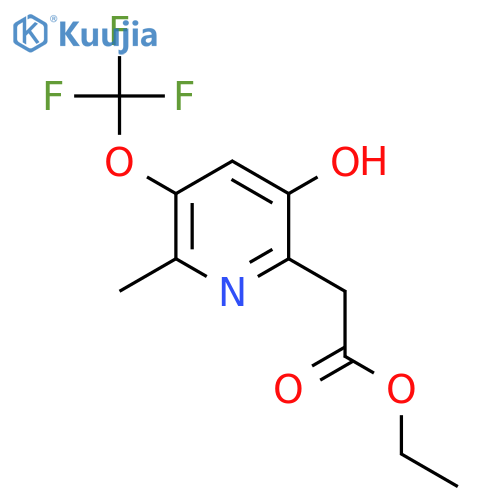 Ethyl 5-hydroxy-2-methyl-3-(trifluoromethoxy)pyridine-6-acetate structure