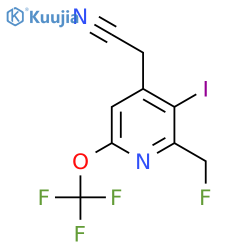 2-(Fluoromethyl)-3-iodo-6-(trifluoromethoxy)pyridine-4-acetonitrile structure