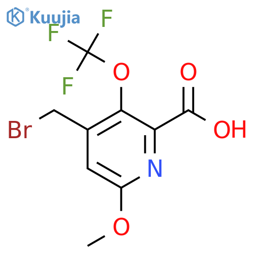 4-(Bromomethyl)-6-methoxy-3-(trifluoromethoxy)pyridine-2-carboxylic acid structure