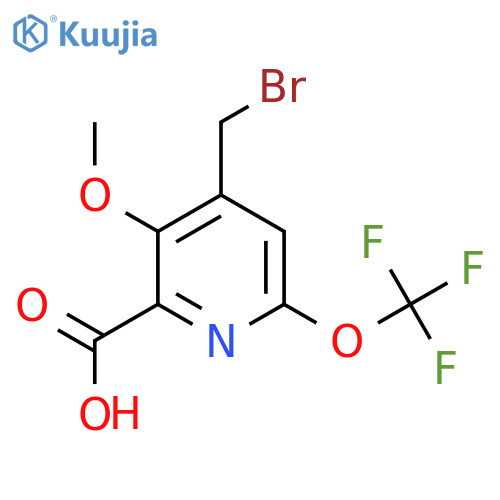 4-(Bromomethyl)-3-methoxy-6-(trifluoromethoxy)pyridine-2-carboxylic acid structure