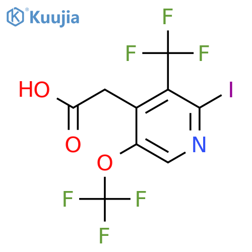 2-Iodo-5-(trifluoromethoxy)-3-(trifluoromethyl)pyridine-4-acetic acid structure