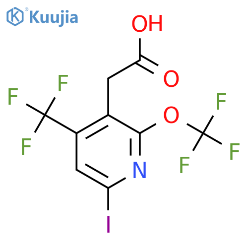 6-Iodo-2-(trifluoromethoxy)-4-(trifluoromethyl)pyridine-3-acetic acid structure