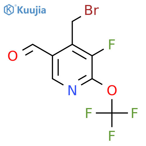 4-(Bromomethyl)-3-fluoro-2-(trifluoromethoxy)pyridine-5-carboxaldehyde structure