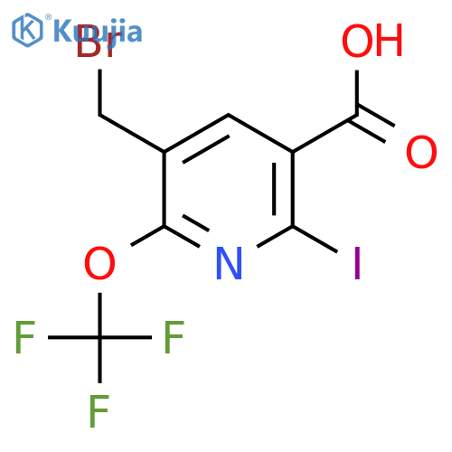 3-(Bromomethyl)-6-iodo-2-(trifluoromethoxy)pyridine-5-carboxylic acid structure