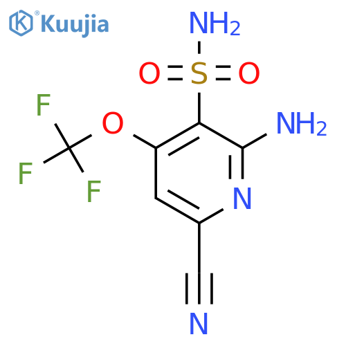 2-Amino-6-cyano-4-(trifluoromethoxy)pyridine-3-sulfonamide structure
