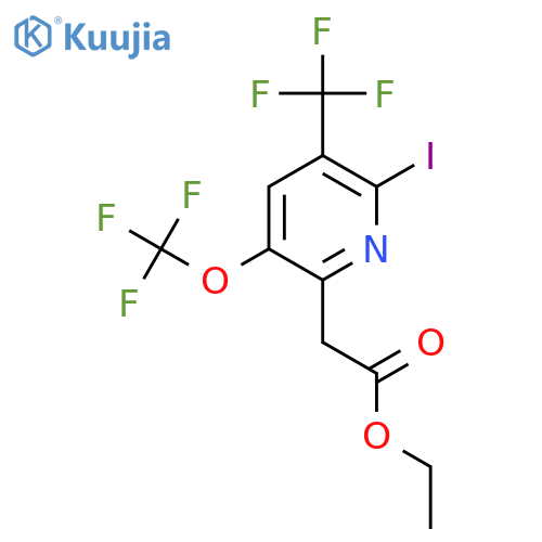Ethyl 2-iodo-5-(trifluoromethoxy)-3-(trifluoromethyl)pyridine-6-acetate structure