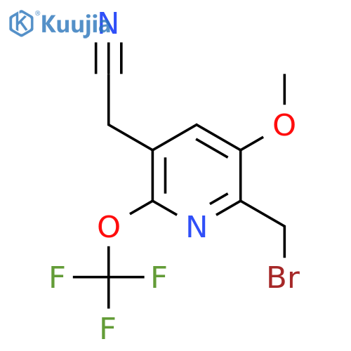 2-(Bromomethyl)-3-methoxy-6-(trifluoromethoxy)pyridine-5-acetonitrile structure