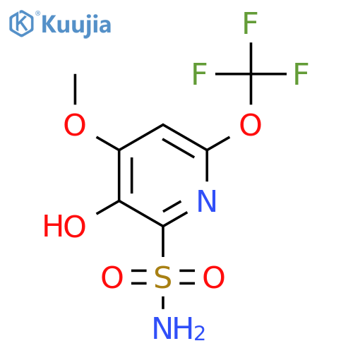 3-Hydroxy-4-methoxy-6-(trifluoromethoxy)pyridine-2-sulfonamide structure