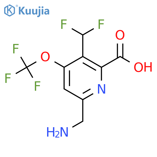 6-(Aminomethyl)-3-(difluoromethyl)-4-(trifluoromethoxy)pyridine-2-carboxylic acid structure