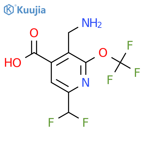 3-(Aminomethyl)-6-(difluoromethyl)-2-(trifluoromethoxy)pyridine-4-carboxylic acid structure