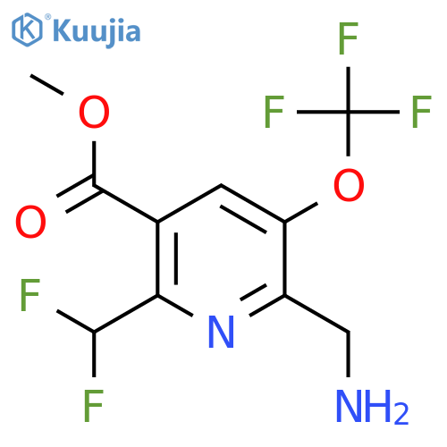 Methyl 2-(aminomethyl)-6-(difluoromethyl)-3-(trifluoromethoxy)pyridine-5-carboxylate structure