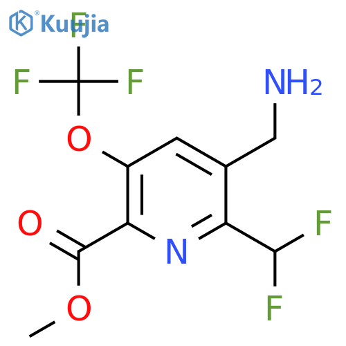 Methyl 3-(aminomethyl)-2-(difluoromethyl)-5-(trifluoromethoxy)pyridine-6-carboxylate structure