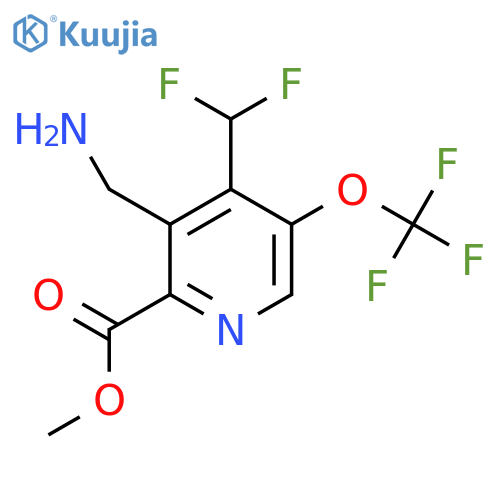 Methyl 3-(aminomethyl)-4-(difluoromethyl)-5-(trifluoromethoxy)pyridine-2-carboxylate structure
