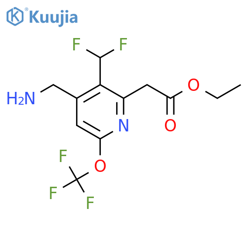Ethyl 4-(aminomethyl)-3-(difluoromethyl)-6-(trifluoromethoxy)pyridine-2-acetate structure