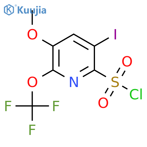 3-Iodo-5-methoxy-6-(trifluoromethoxy)pyridine-2-sulfonyl chloride structure