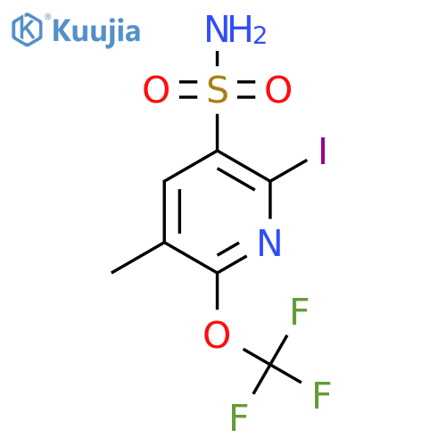 2-Iodo-5-methyl-6-(trifluoromethoxy)pyridine-3-sulfonamide structure