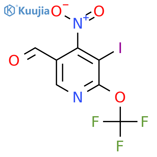 3-Iodo-4-nitro-2-(trifluoromethoxy)pyridine-5-carboxaldehyde structure