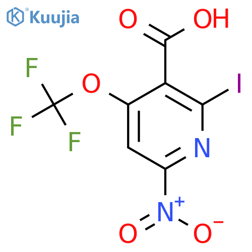 2-Iodo-6-nitro-4-(trifluoromethoxy)pyridine-3-carboxylic acid structure