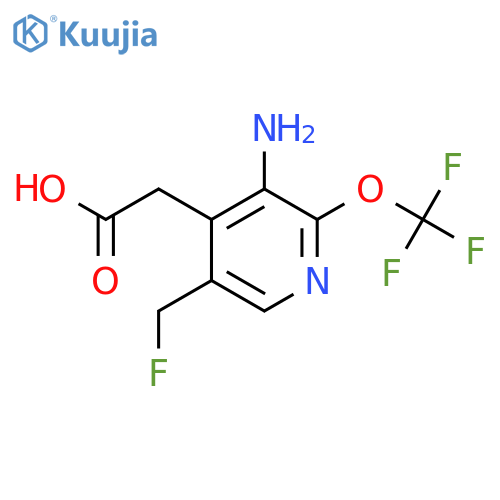 3-Amino-5-(fluoromethyl)-2-(trifluoromethoxy)pyridine-4-acetic acid structure