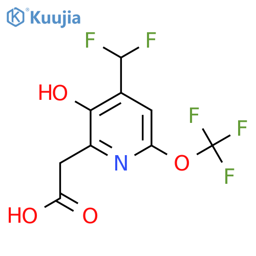 4-(Difluoromethyl)-3-hydroxy-6-(trifluoromethoxy)pyridine-2-acetic acid structure