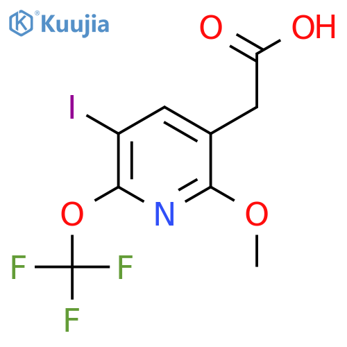 3-Iodo-6-methoxy-2-(trifluoromethoxy)pyridine-5-acetic acid structure