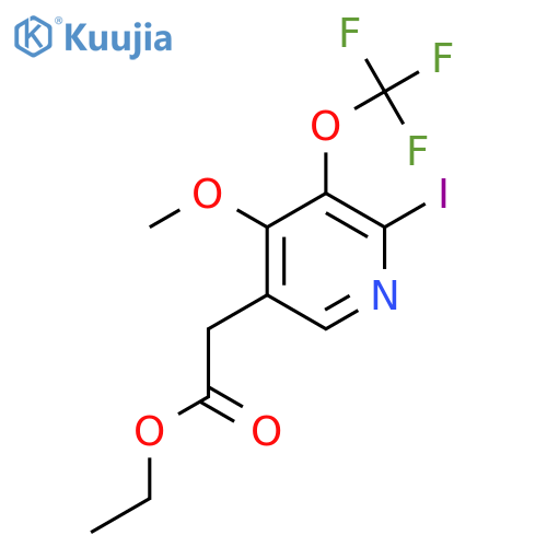 Ethyl 2-iodo-4-methoxy-3-(trifluoromethoxy)pyridine-5-acetate structure