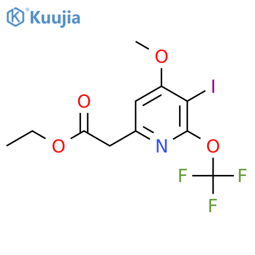 Ethyl 3-iodo-4-methoxy-2-(trifluoromethoxy)pyridine-6-acetate structure