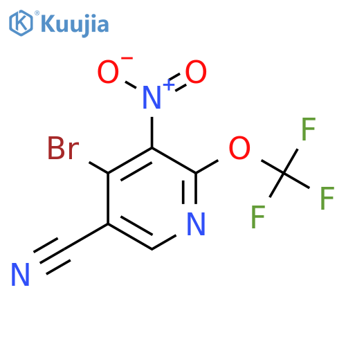 4-Bromo-5-cyano-3-nitro-2-(trifluoromethoxy)pyridine structure