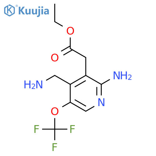 Ethyl 2-amino-4-(aminomethyl)-5-(trifluoromethoxy)pyridine-3-acetate structure