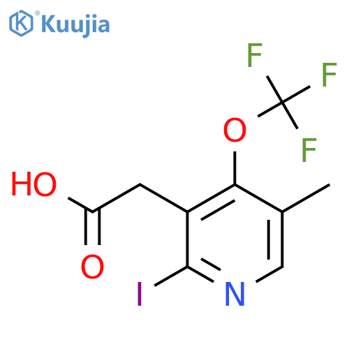 2-Iodo-5-methyl-4-(trifluoromethoxy)pyridine-3-acetic acid structure
