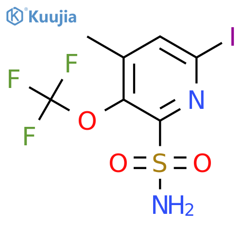 6-Iodo-4-methyl-3-(trifluoromethoxy)pyridine-2-sulfonamide structure