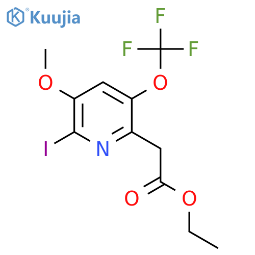 Ethyl 2-iodo-3-methoxy-5-(trifluoromethoxy)pyridine-6-acetate structure