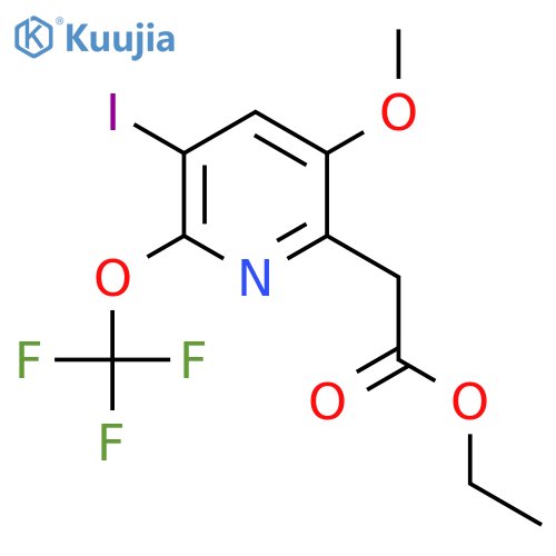 Ethyl 3-iodo-5-methoxy-2-(trifluoromethoxy)pyridine-6-acetate structure