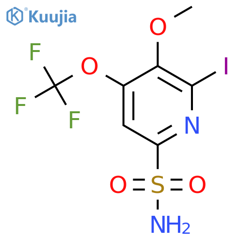 2-Iodo-3-methoxy-4-(trifluoromethoxy)pyridine-6-sulfonamide structure