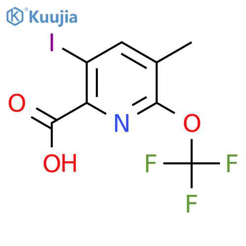 3-Iodo-5-methyl-6-(trifluoromethoxy)pyridine-2-carboxylic acid structure