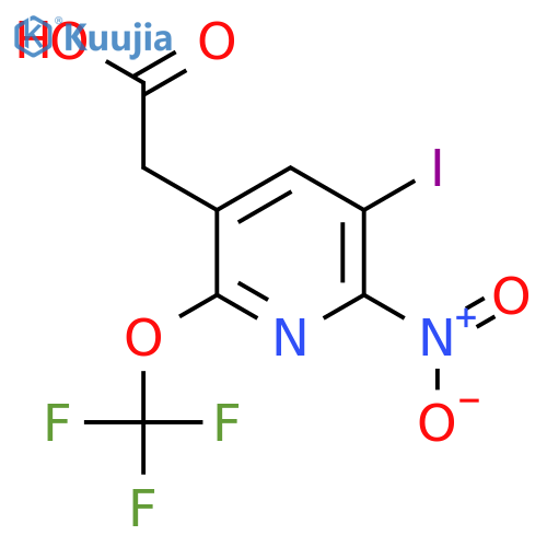 3-Iodo-2-nitro-6-(trifluoromethoxy)pyridine-5-acetic acid structure