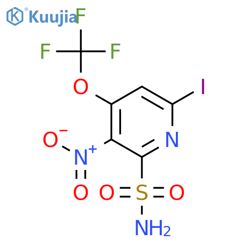 6-Iodo-3-nitro-4-(trifluoromethoxy)pyridine-2-sulfonamide structure