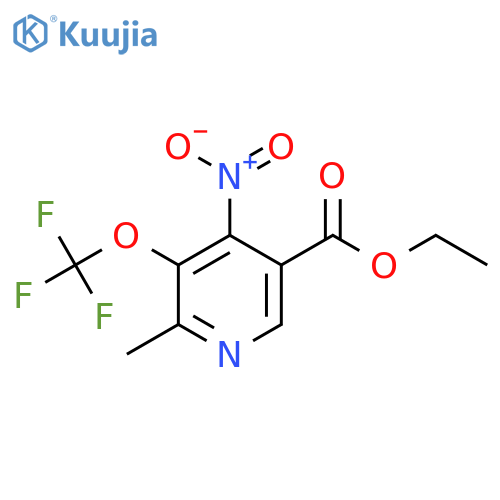 Ethyl 2-methyl-4-nitro-3-(trifluoromethoxy)pyridine-5-carboxylate structure