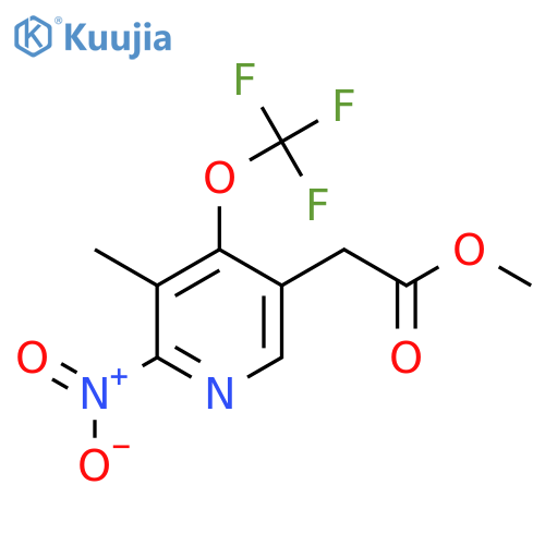 Methyl 3-methyl-2-nitro-4-(trifluoromethoxy)pyridine-5-acetate structure
