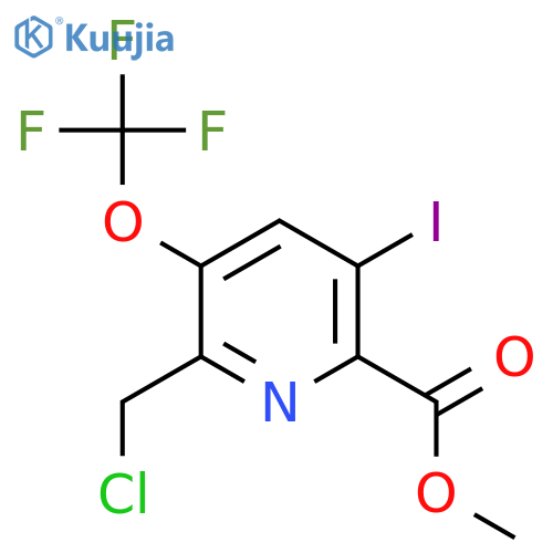 Methyl 2-(chloromethyl)-5-iodo-3-(trifluoromethoxy)pyridine-6-carboxylate structure