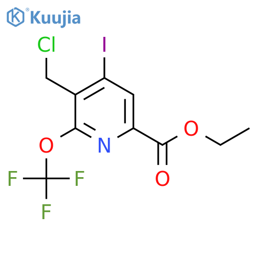 Ethyl 3-(chloromethyl)-4-iodo-2-(trifluoromethoxy)pyridine-6-carboxylate structure
