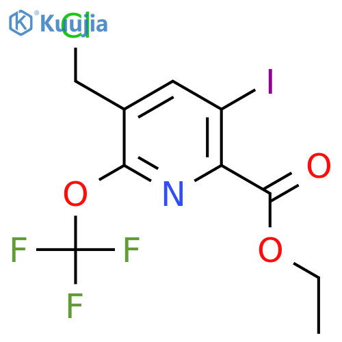 Ethyl 3-(chloromethyl)-5-iodo-2-(trifluoromethoxy)pyridine-6-carboxylate structure