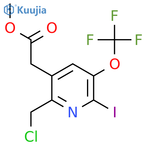 Methyl 2-(chloromethyl)-6-iodo-5-(trifluoromethoxy)pyridine-3-acetate structure