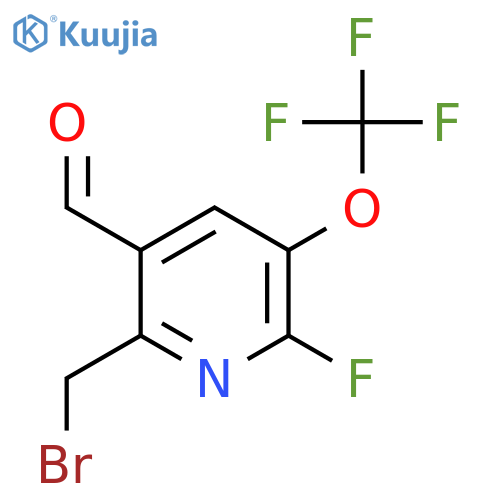 2-(Bromomethyl)-6-fluoro-5-(trifluoromethoxy)pyridine-3-carboxaldehyde structure
