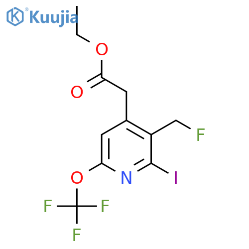 Ethyl 3-(fluoromethyl)-2-iodo-6-(trifluoromethoxy)pyridine-4-acetate structure