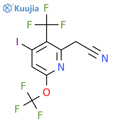 4-Iodo-6-(trifluoromethoxy)-3-(trifluoromethyl)pyridine-2-acetonitrile structure